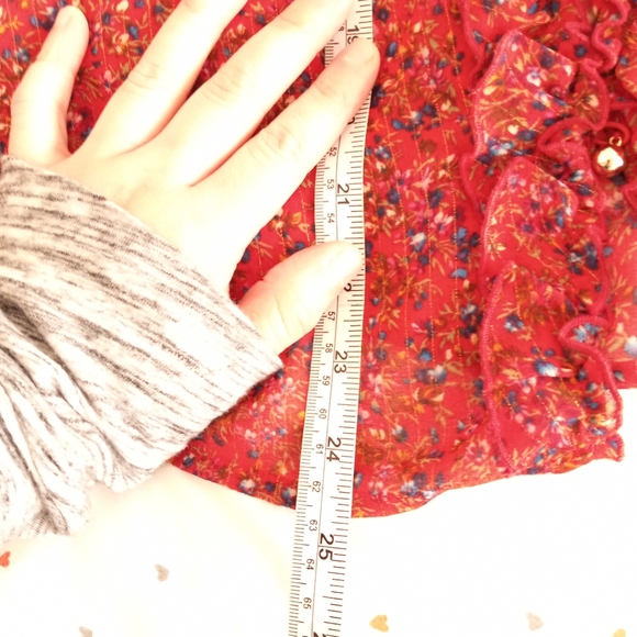 SEZANE RED FLORAL BLOUSE SZ 36 - Picture 5 of 7